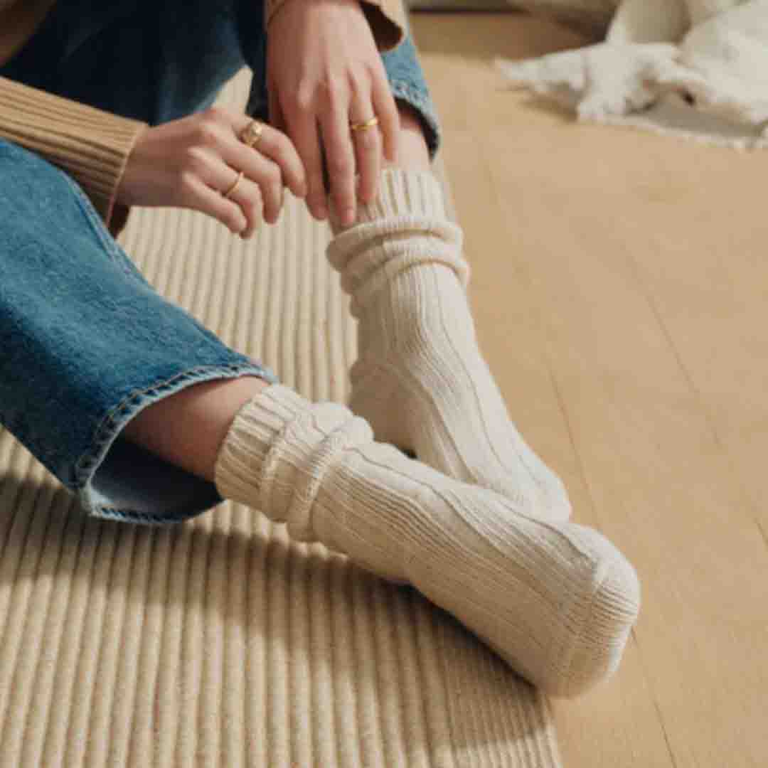 Cotton Twist Sock | Off White