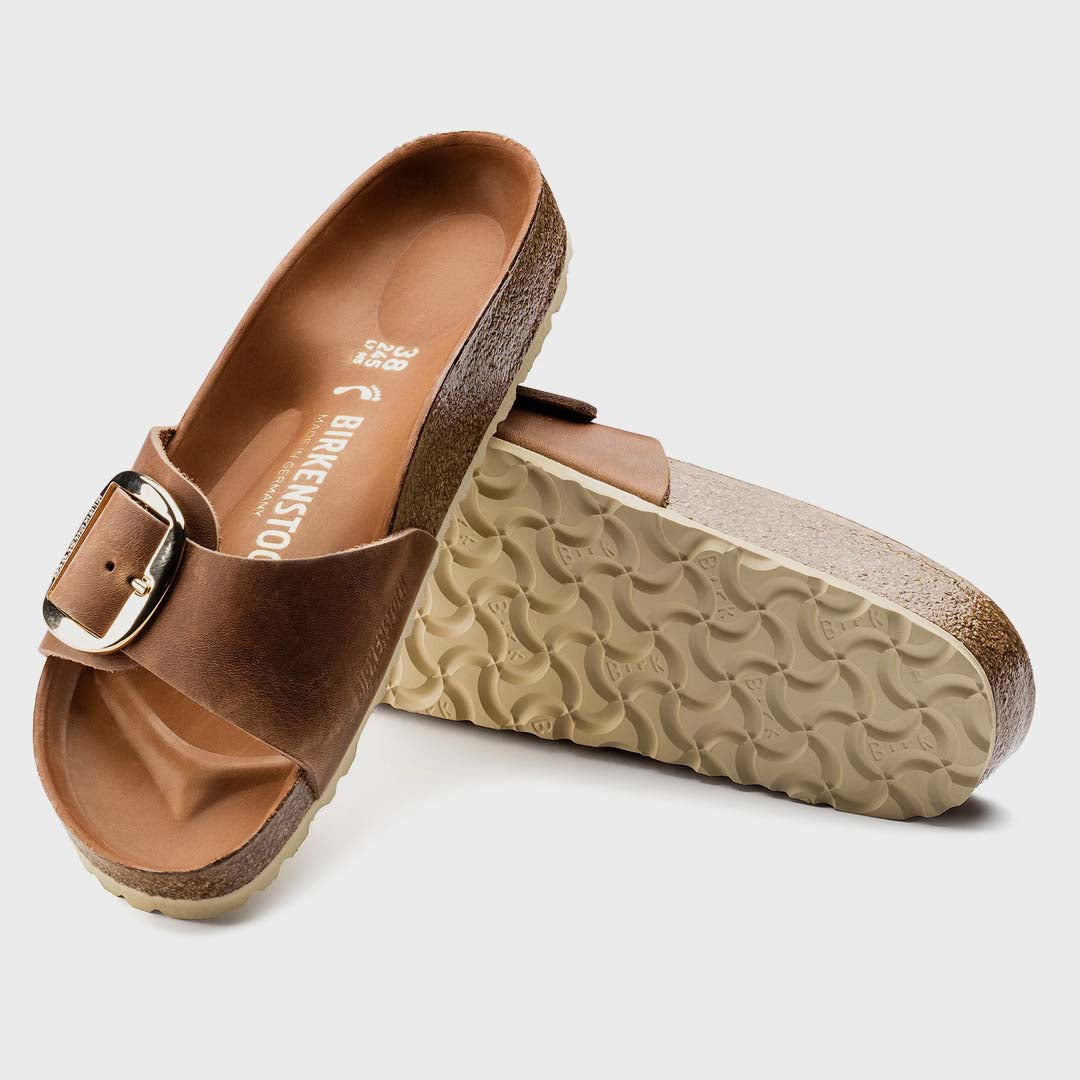 Madrid | Big Buckle Cognac Oiled Leather (Narrow)