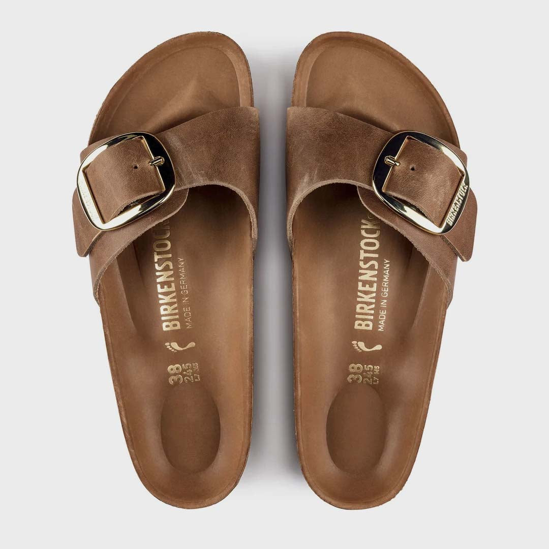 Madrid | Big Buckle Cognac Oiled Leather (Narrow)