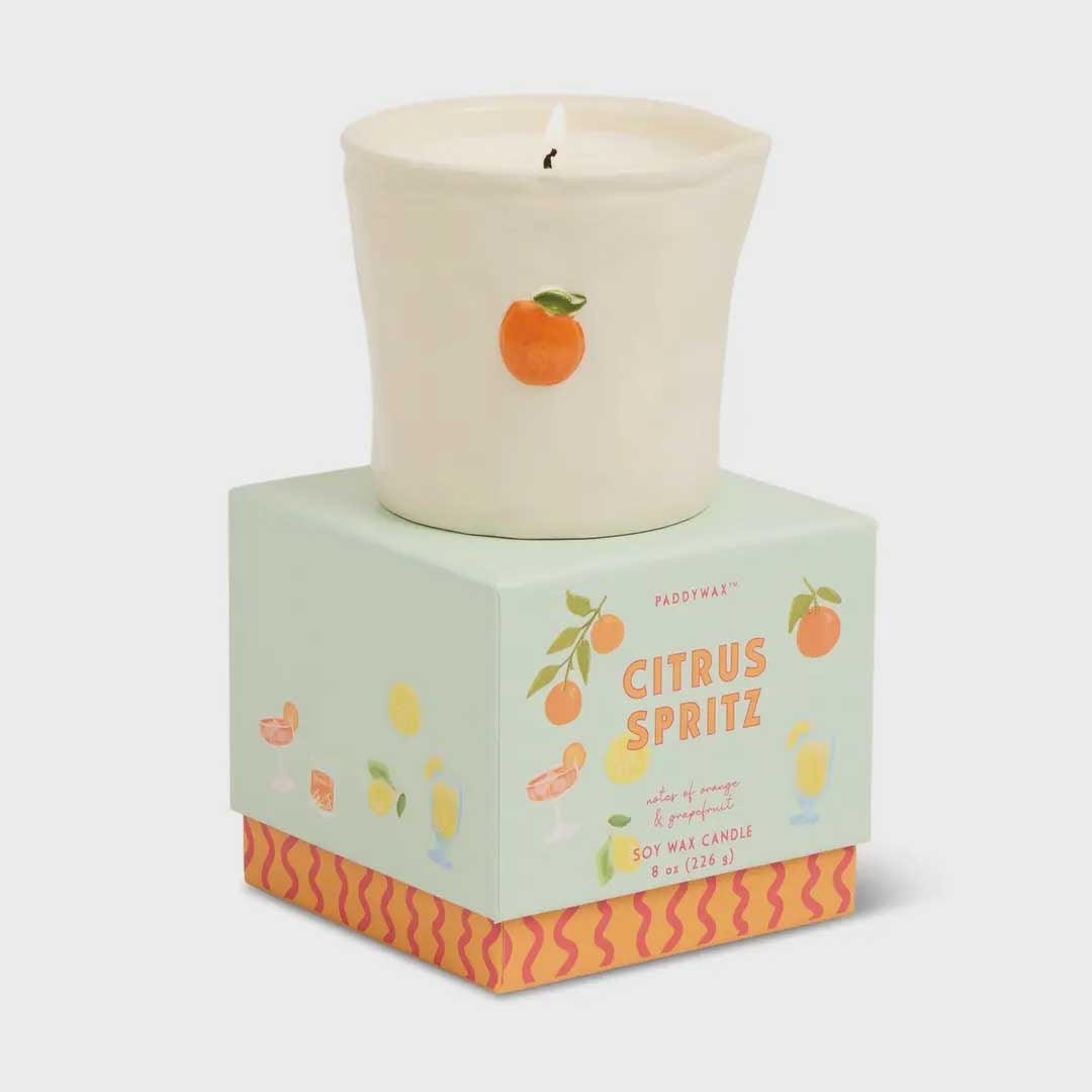 Bistro 8oz Embossed Orange Candle | Citrus Spritz