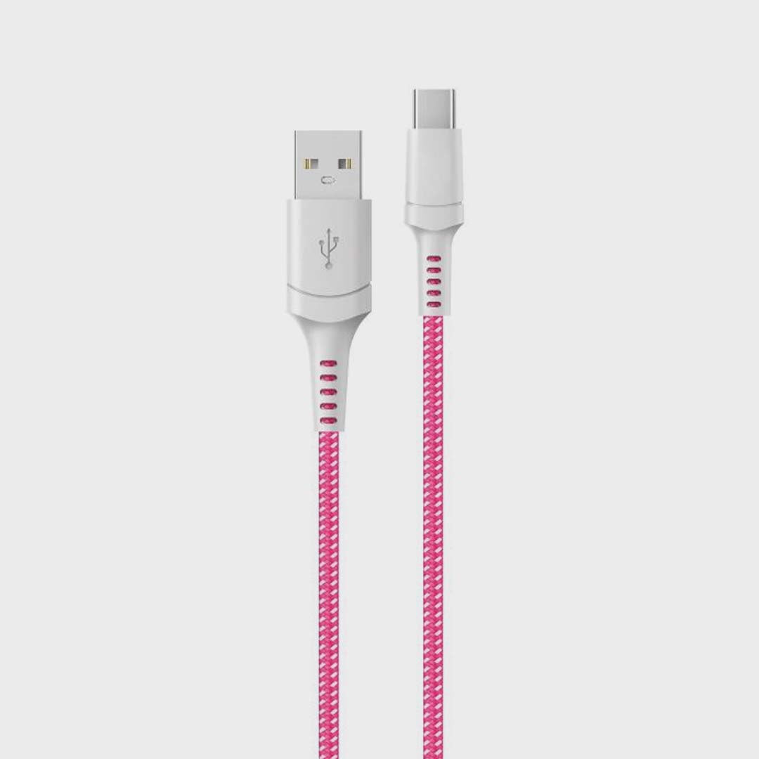 BRAIDED 1M USB TO USB C | PINK