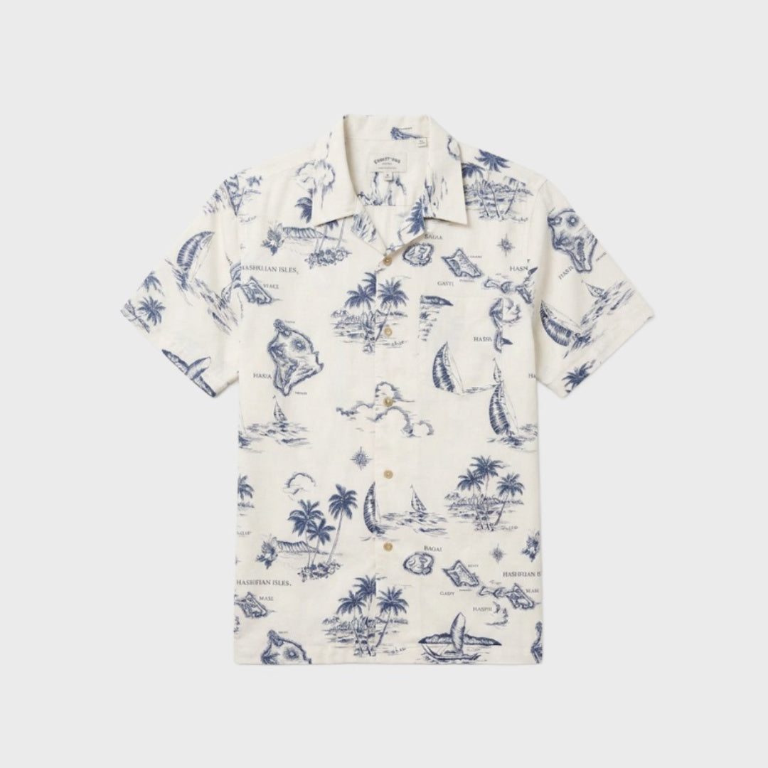 Lanai Hawaiian Short Sleeve Shirt | Vintage White — front view