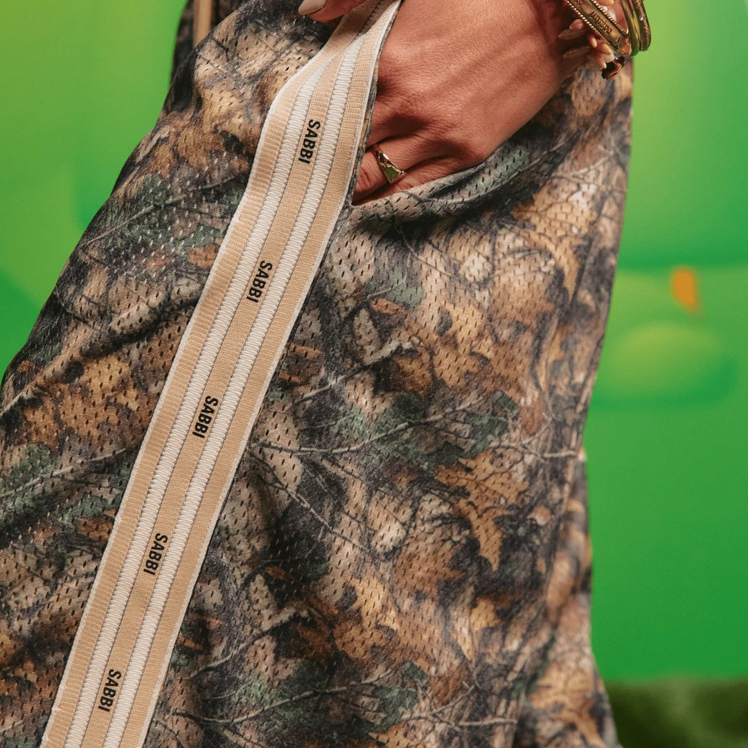 Camo Mesh Jort Shorts — garment detail