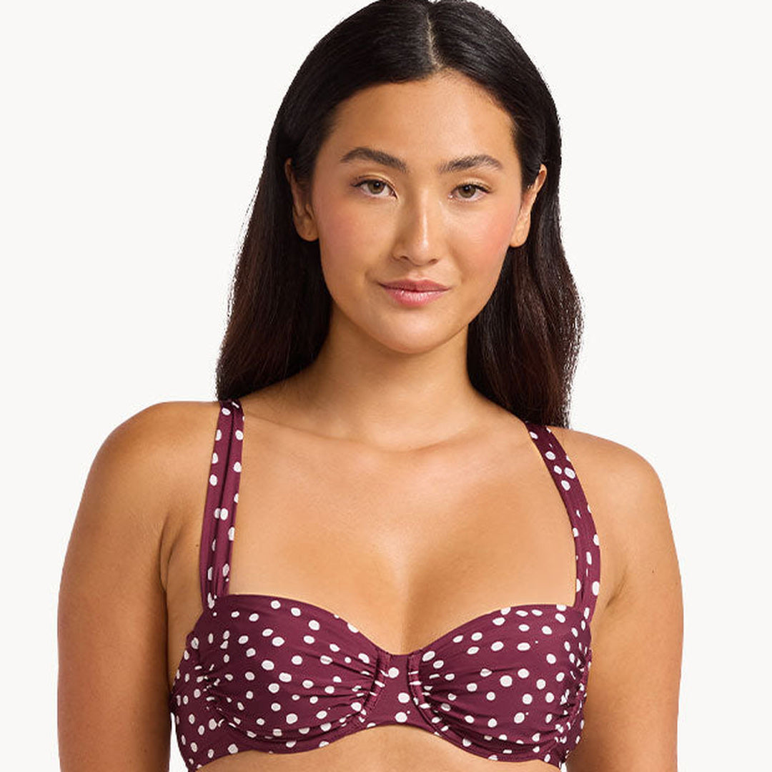Ruched Underwire Bra | Dark Burgundy image 1