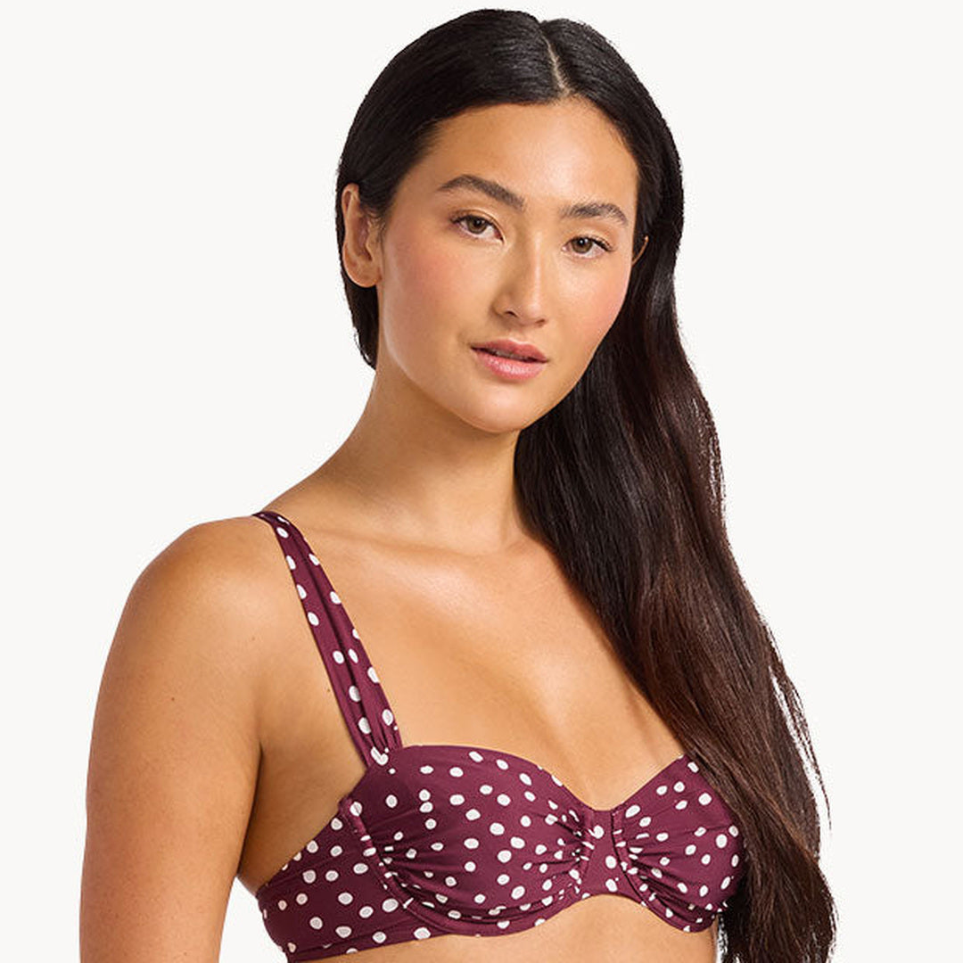 Ruched Underwire Bra | Dark Burgundy image 3