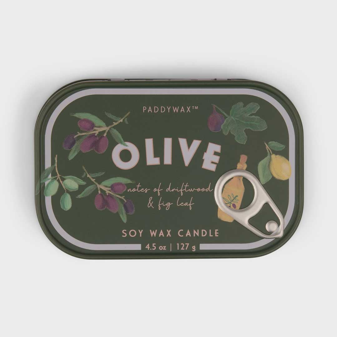 Bistro 4.5oz Olive Printed Tin Candle | Fig & Olive