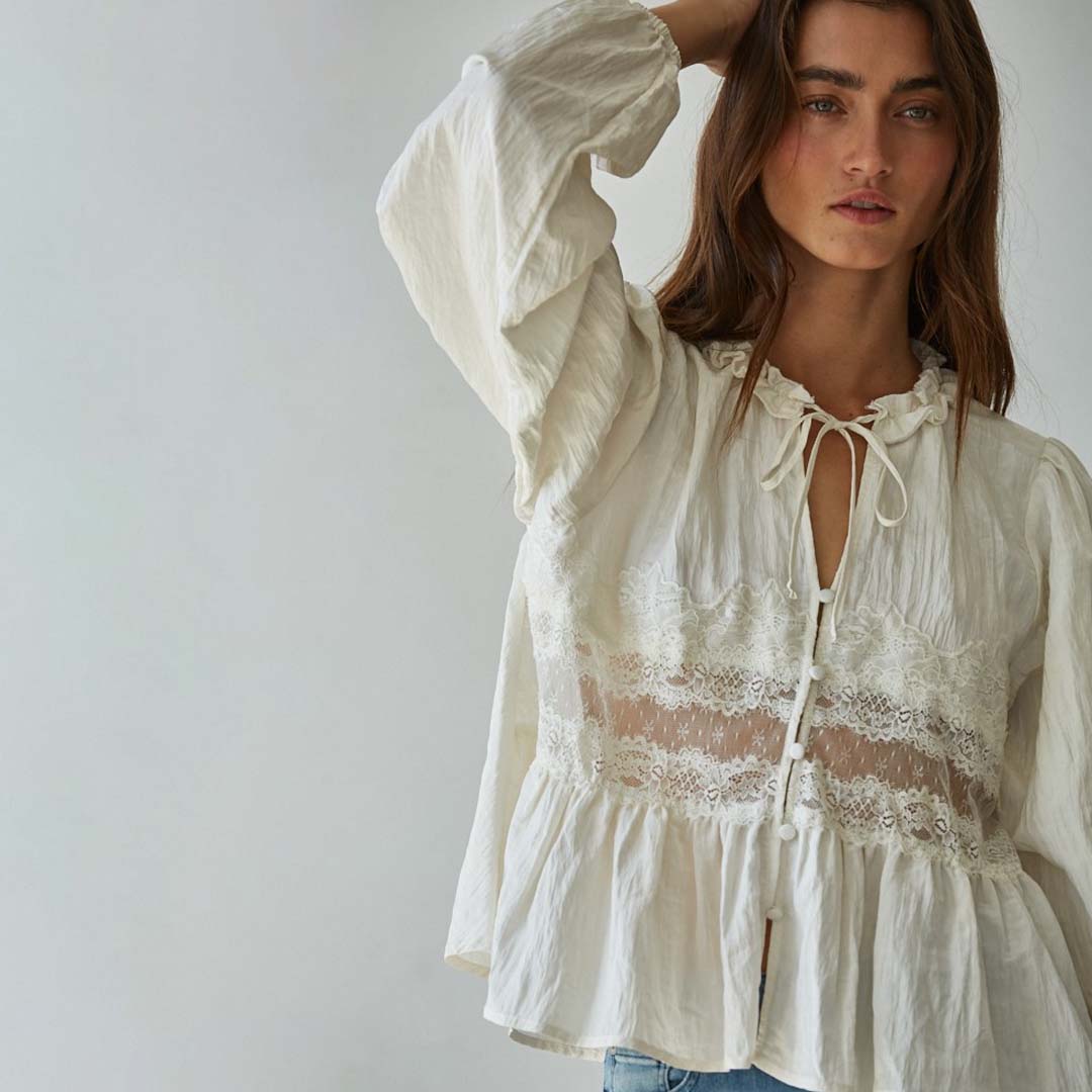 Sheer Lace Blouse | Off White