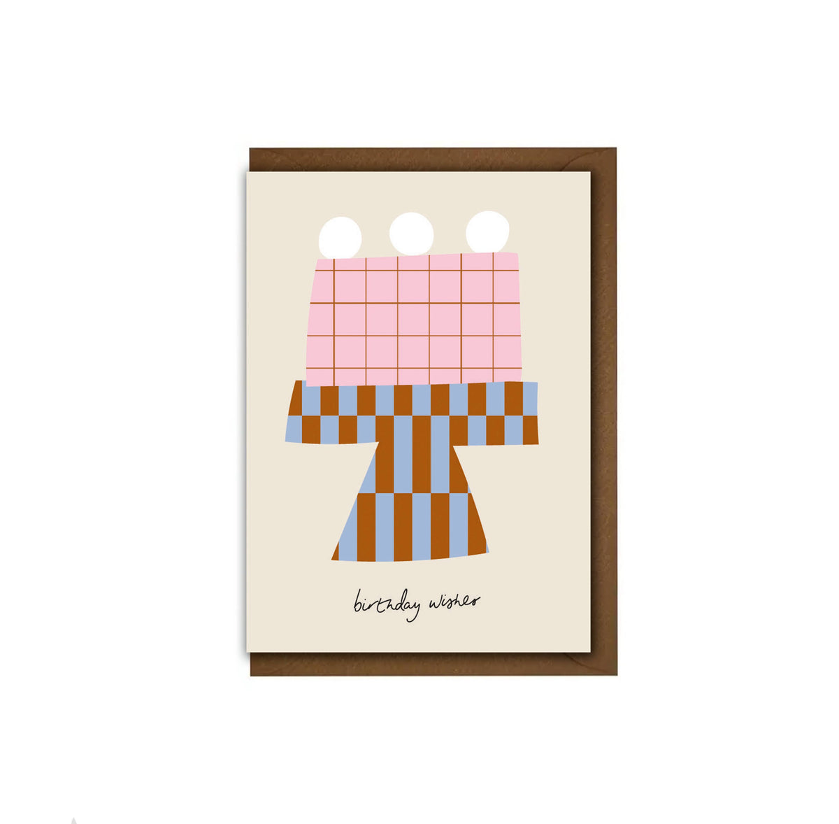 BIRTHDAY CAKE PINK AND BLUE CARD