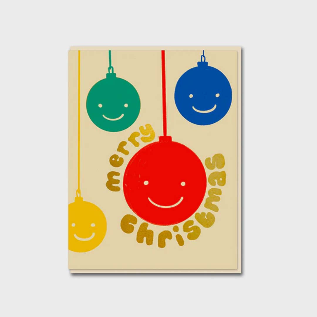 CHRISTMAS CARD | SMILING BAUBLES