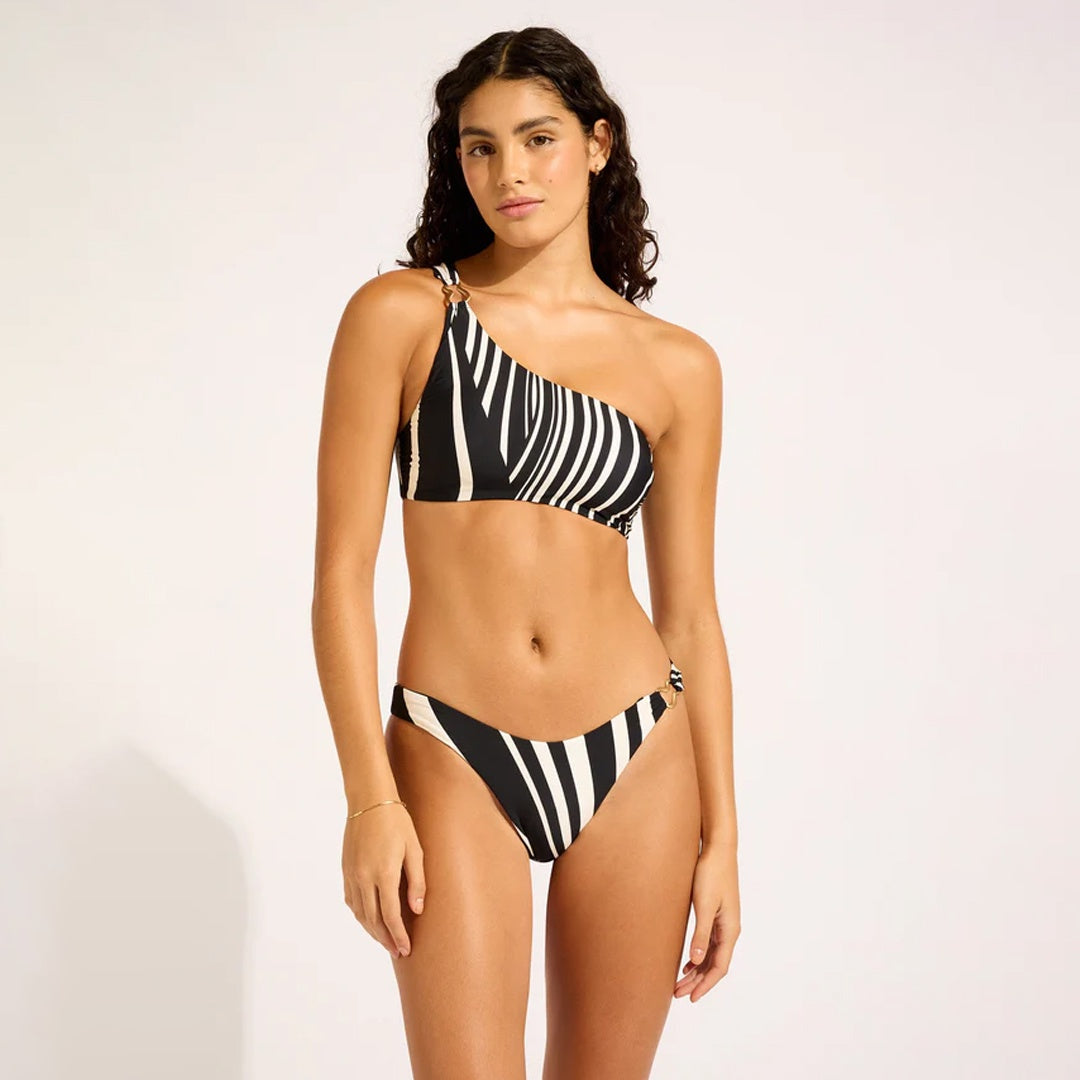 Coastline High Cut Bikini Bottom | Black