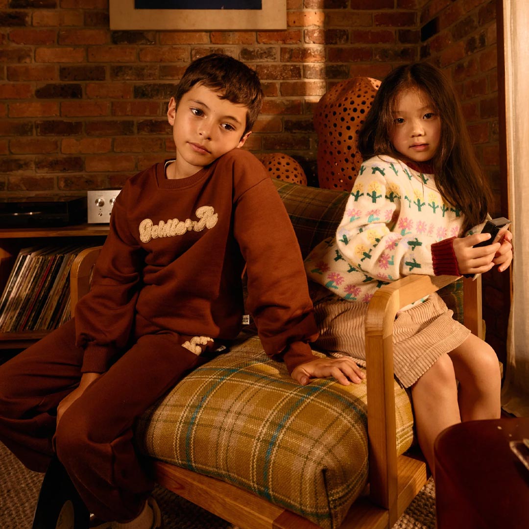 Comfy Embroidered Sweatpants | Chestnut