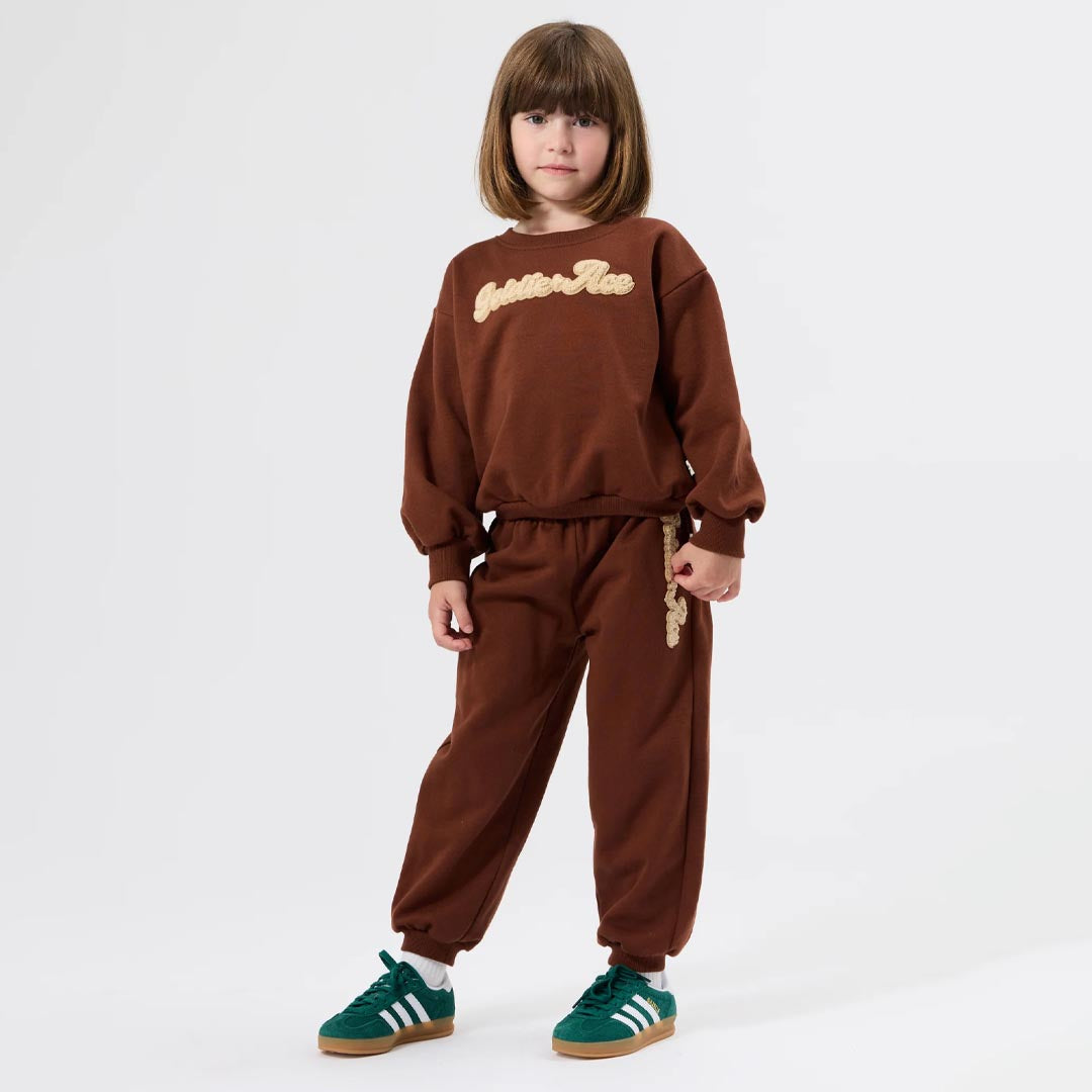 Comfy Embroidered Sweatpants | Chestnut