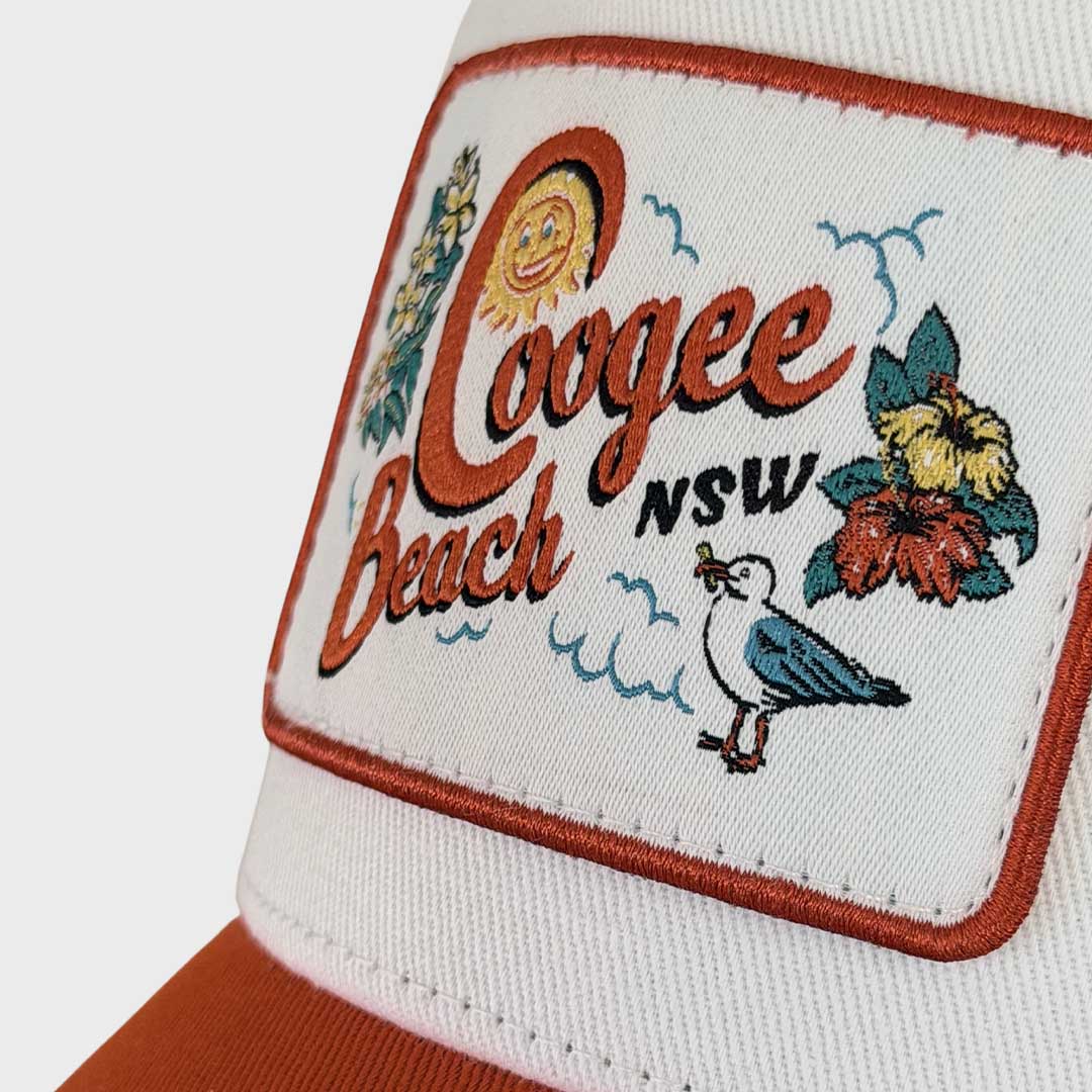 Coogee Beach Trucker | Orange White Tan