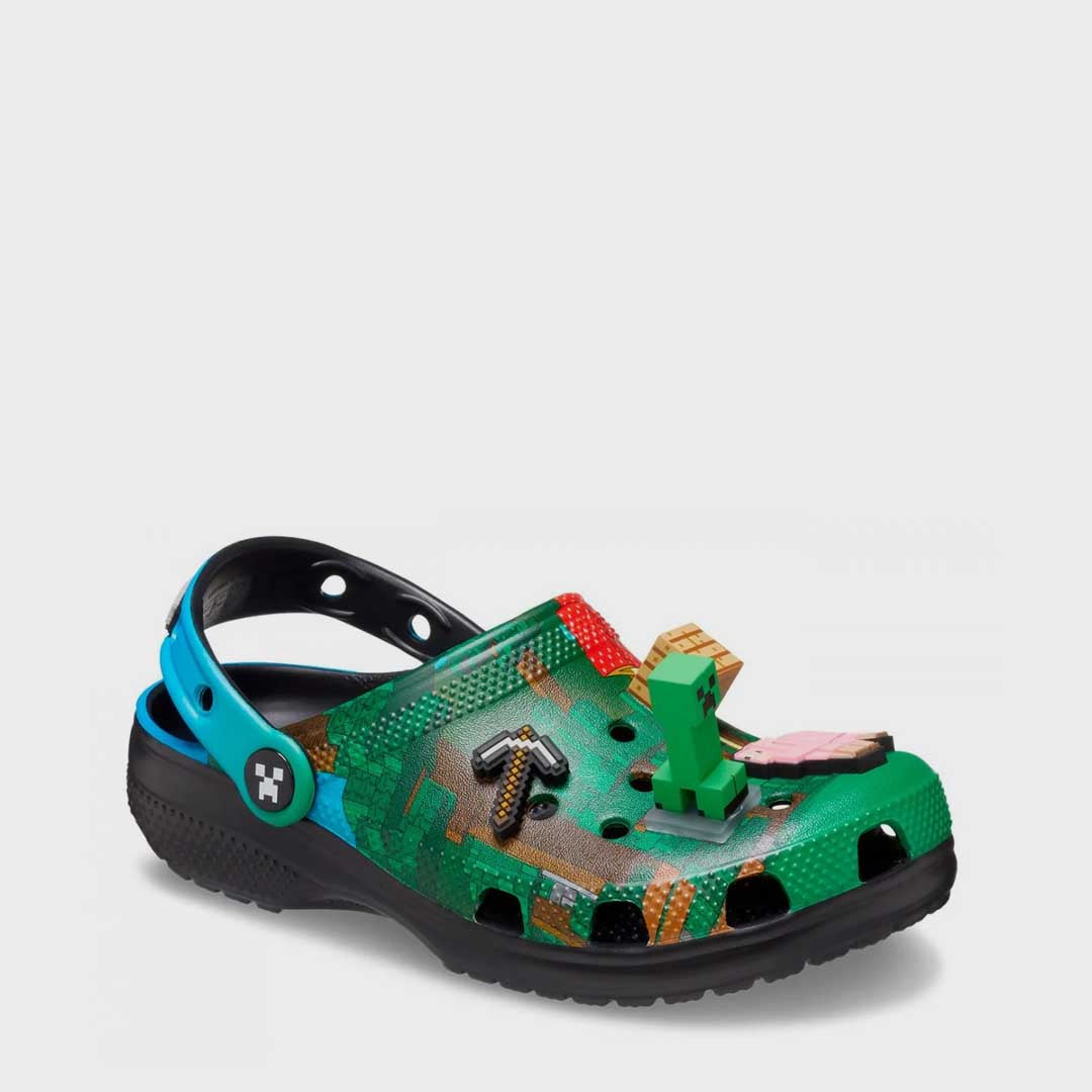 Kids Classic Minecraft Clog | Green Brown