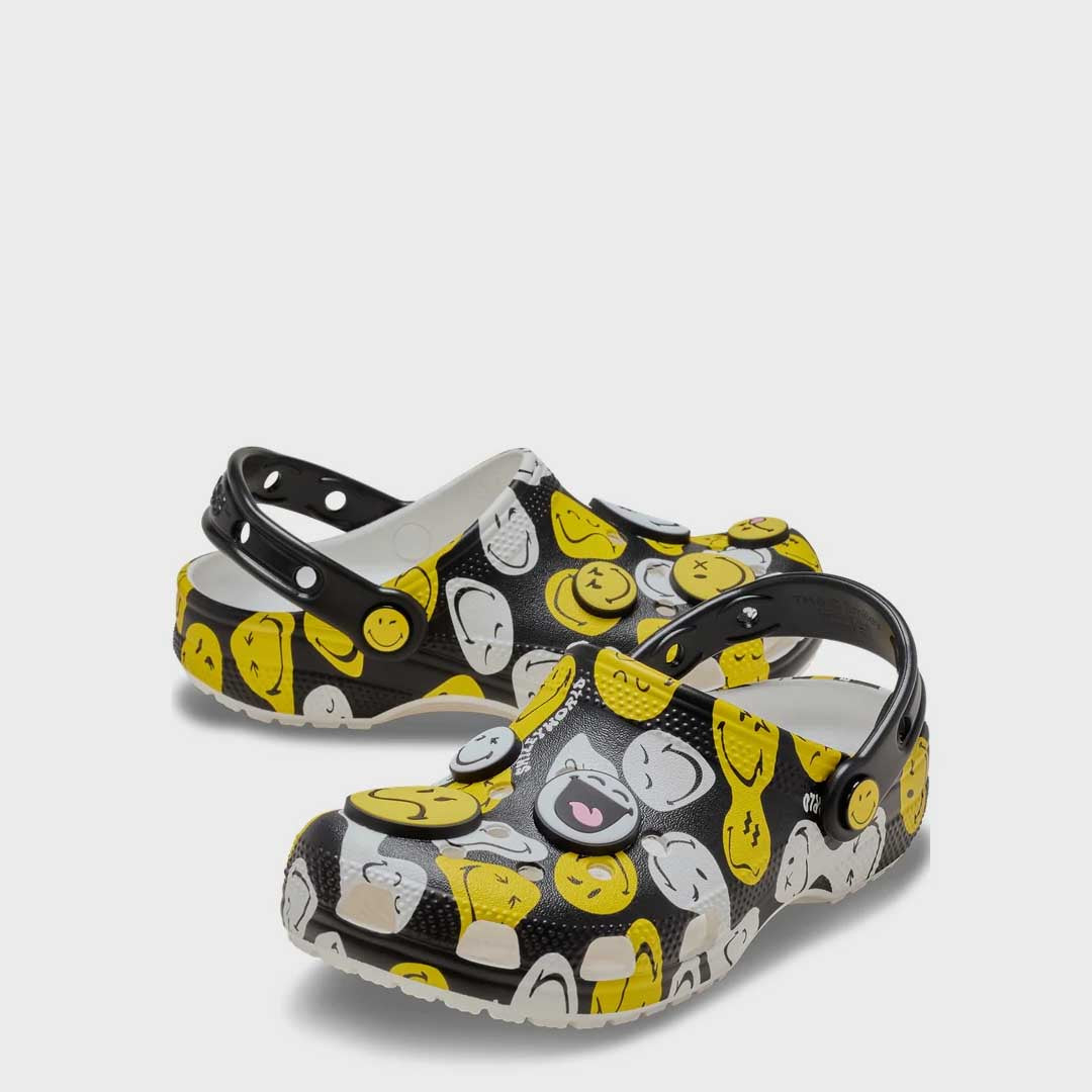 Kids "Smiley" Classic Clog | Yellow Black White