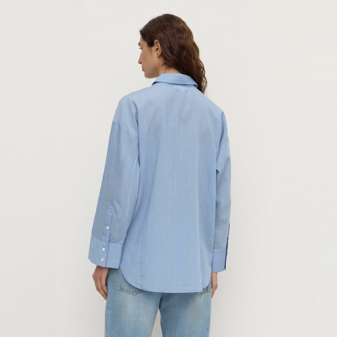 Assembly Label Delaney Italian Stripe Shirt in Blue