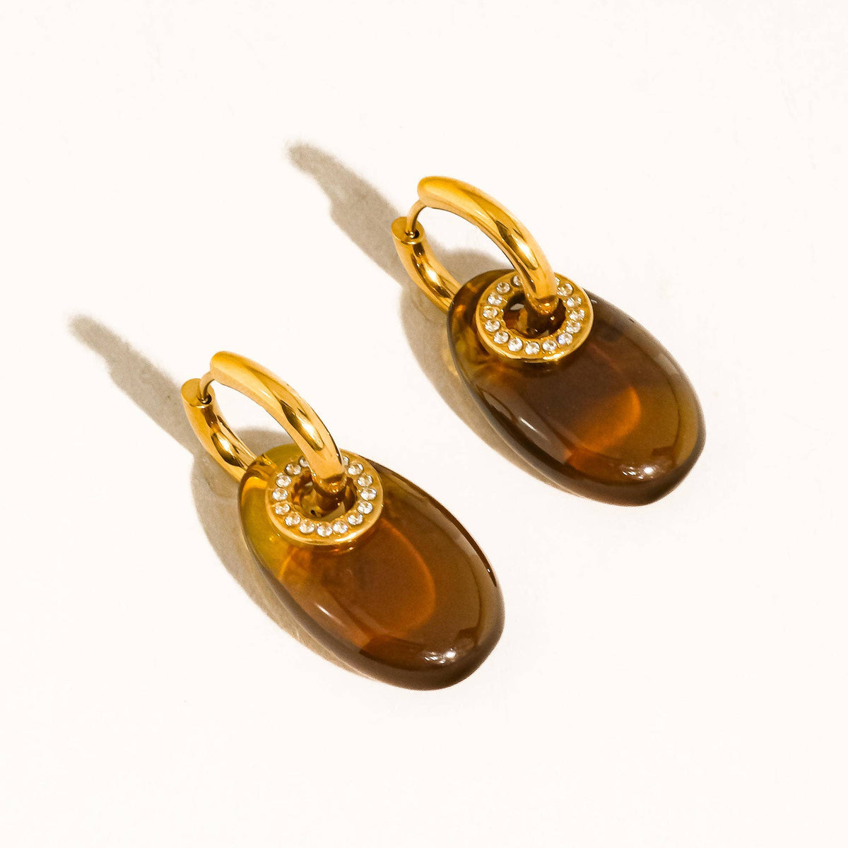 Canari Hoop Earrings | 18K Gold Brown