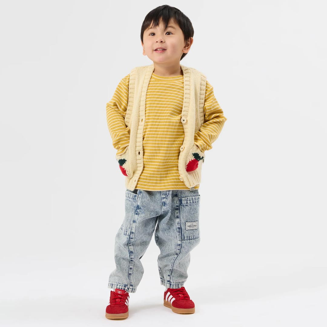 Essential Stripe Rib Top | Yellow