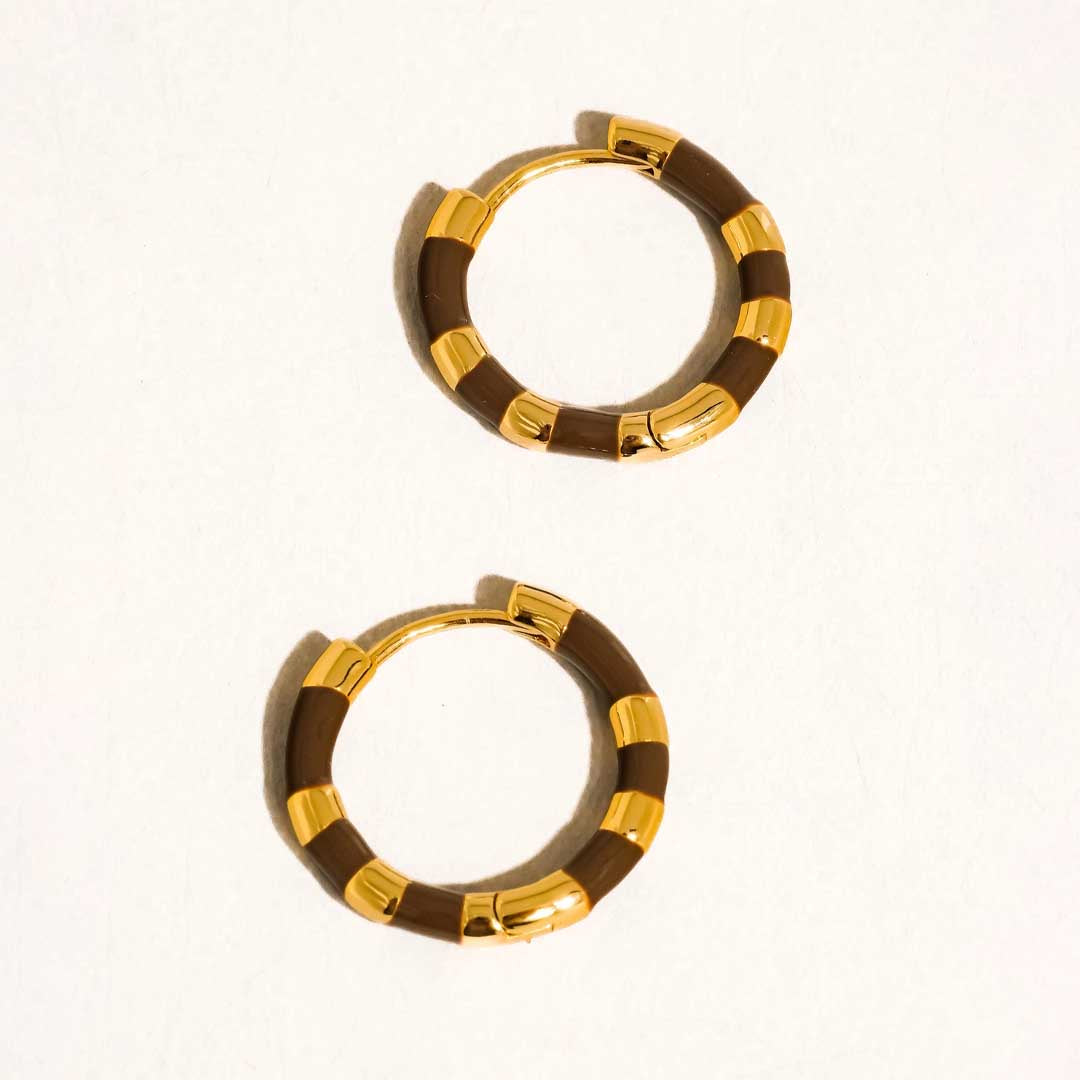 Avielle Vintage Hoop Earring | 18K Gold Brown