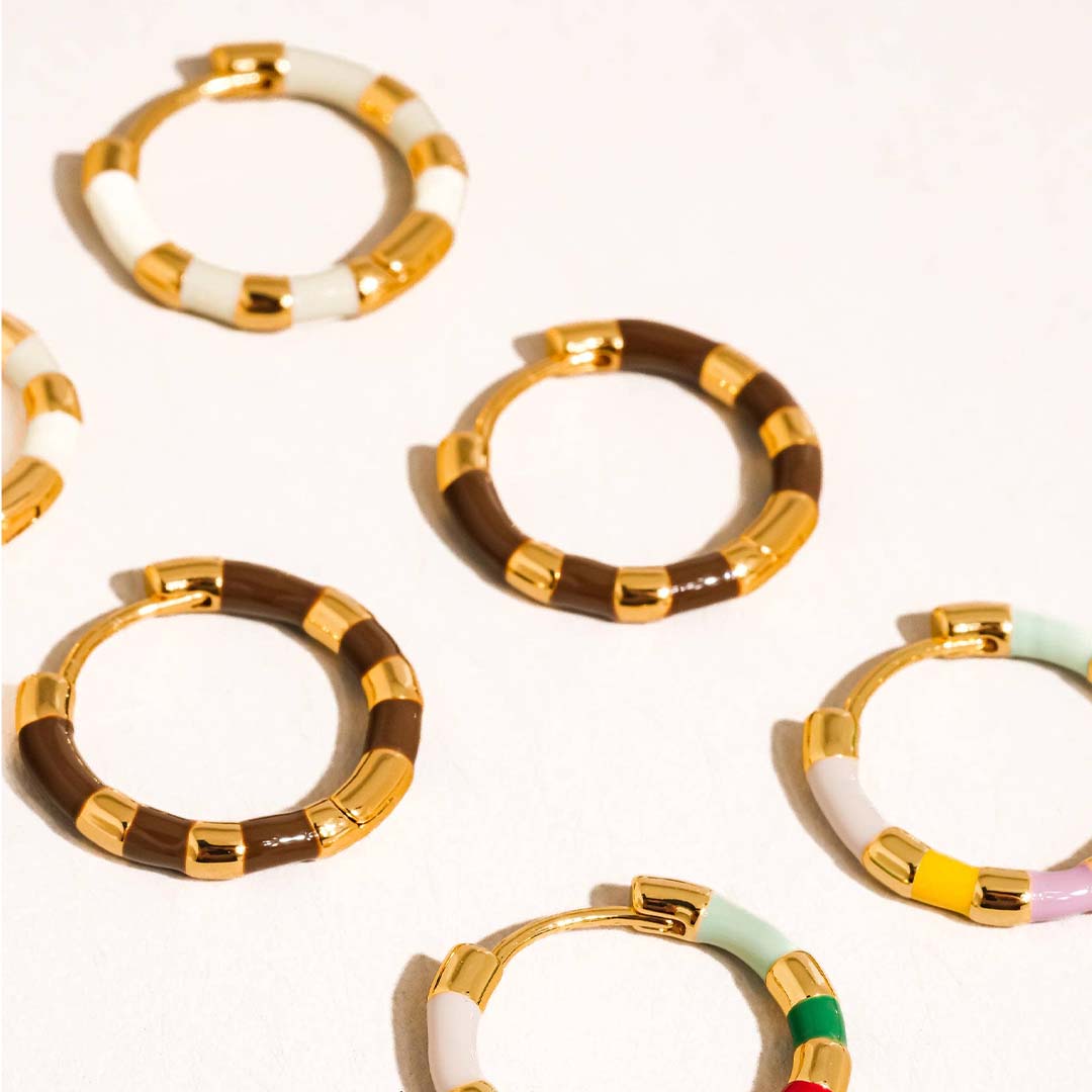Avielle Vintage Hoop Earring | White 18K Gold