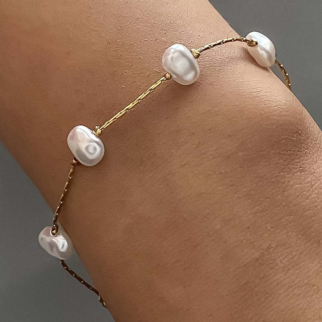 Ida Petite Pearl Bracelet| 18K Yellow Gold
