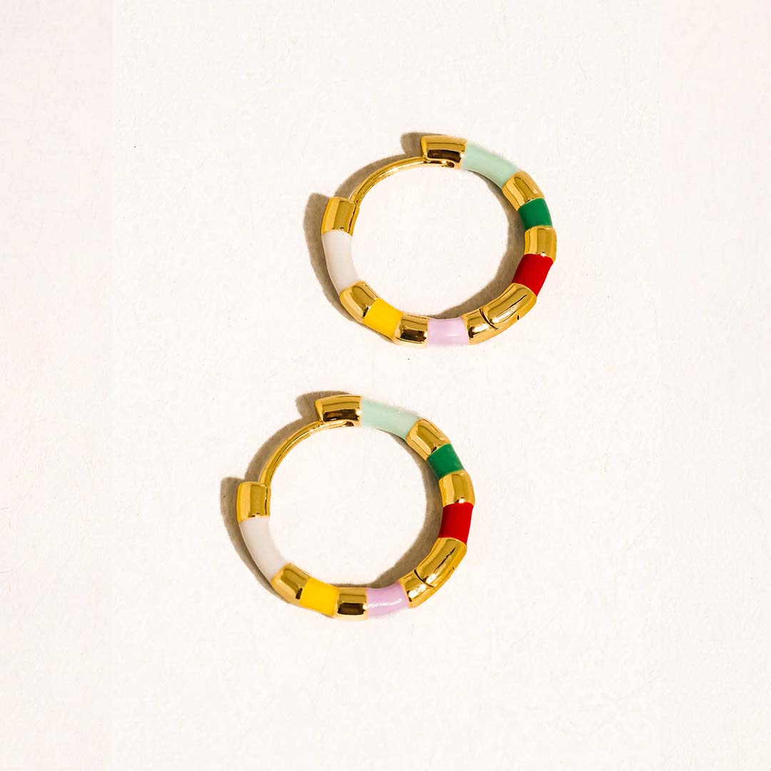 Avielle Vintage Hoop Earring | White 18K Gold