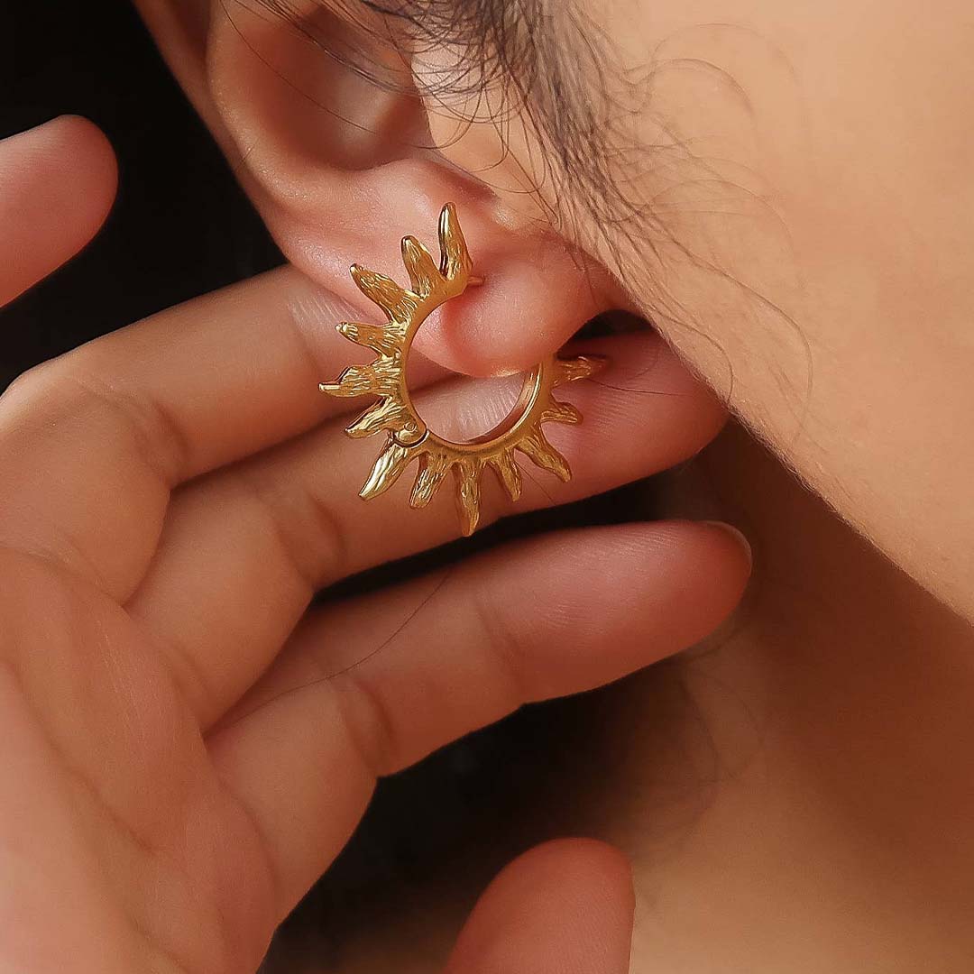 Sablière Sunburst Hoop Earrings| 18K Yellow Gold