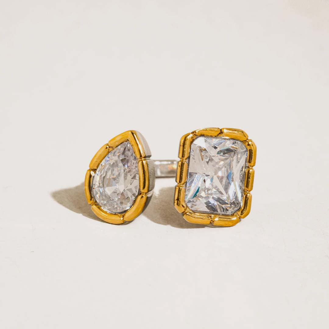 Serréa CZ Adjustable Ring | 18K Gold