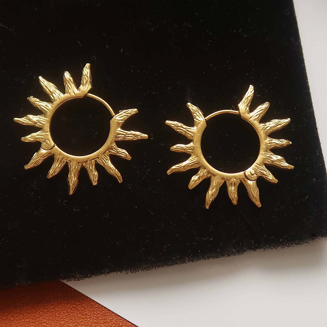 Sablière Sunburst Hoop Earrings| 18K Yellow Gold