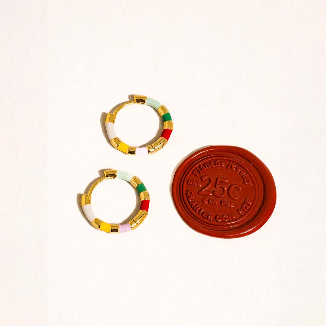 Avielle Vintage Hoop Earring | White 18K Gold