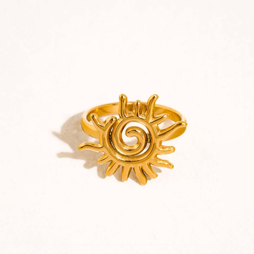 Starwyn Sun Spiral Ring | Yellow Gold