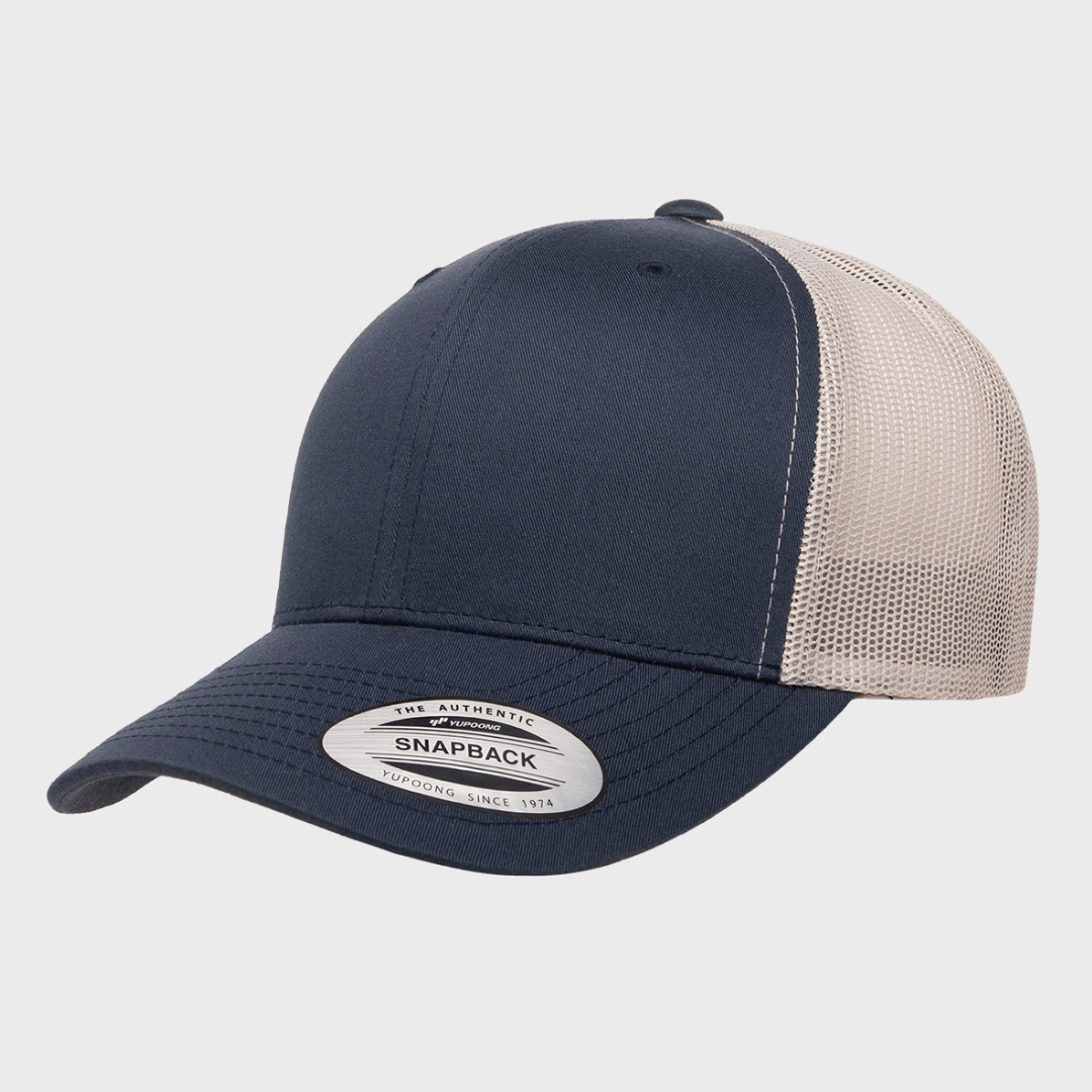 6606T Classic Retro Trucker Cap | Navy Silver