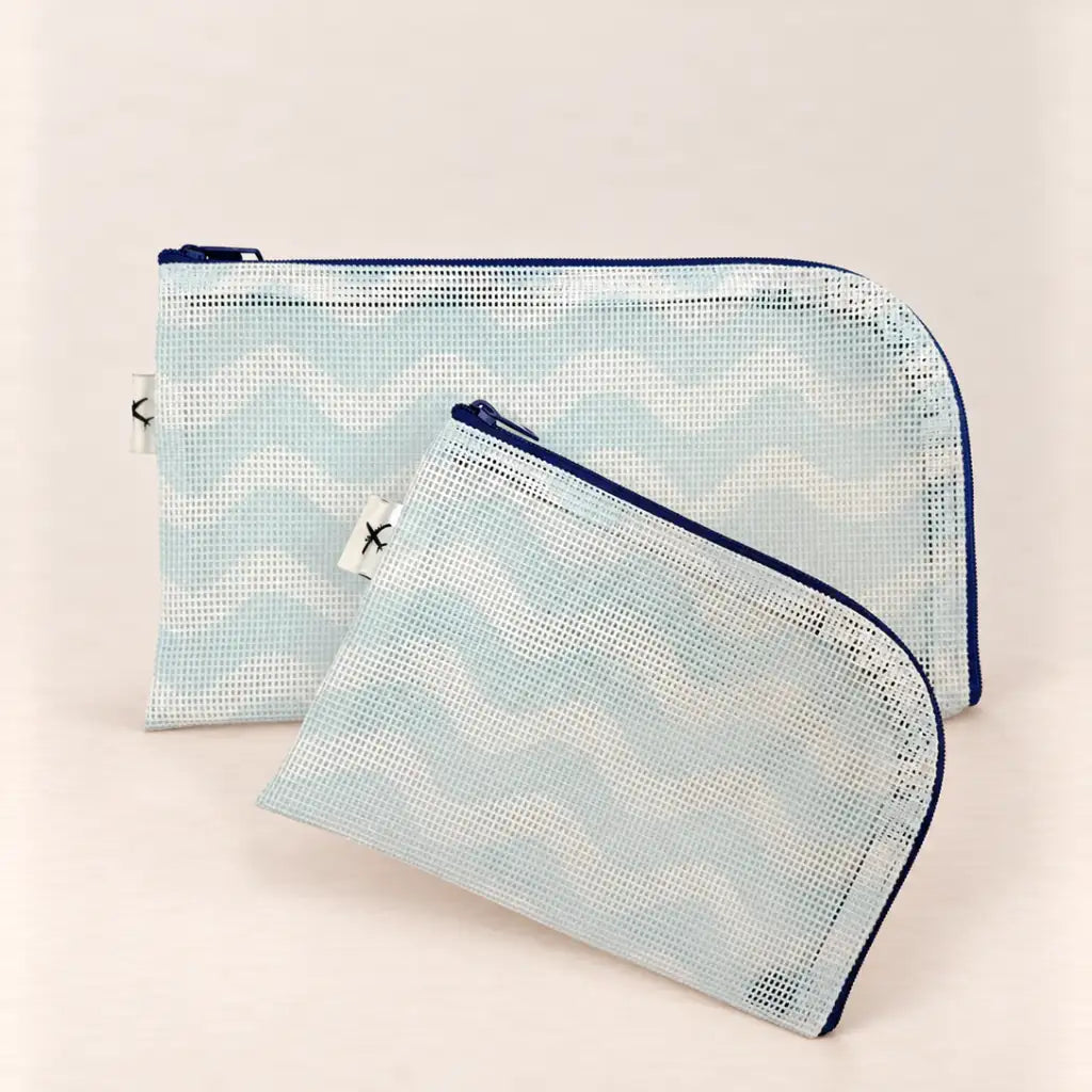 Fly With Me Mesh Pouches Set of 2 | Seafoam Wave