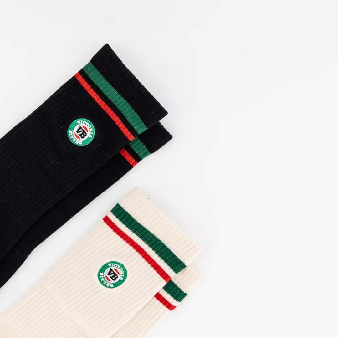 VB LOGO SNEAKER SOCK  | BLACK CREAM