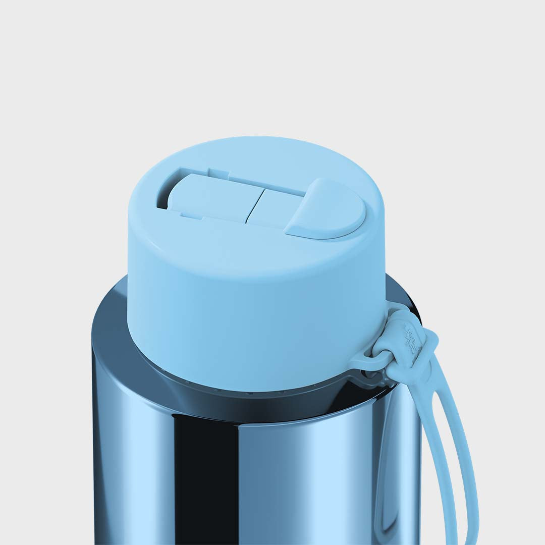 Ceramic Reusable Bottle (1 Litre) | Chrome Light Blue