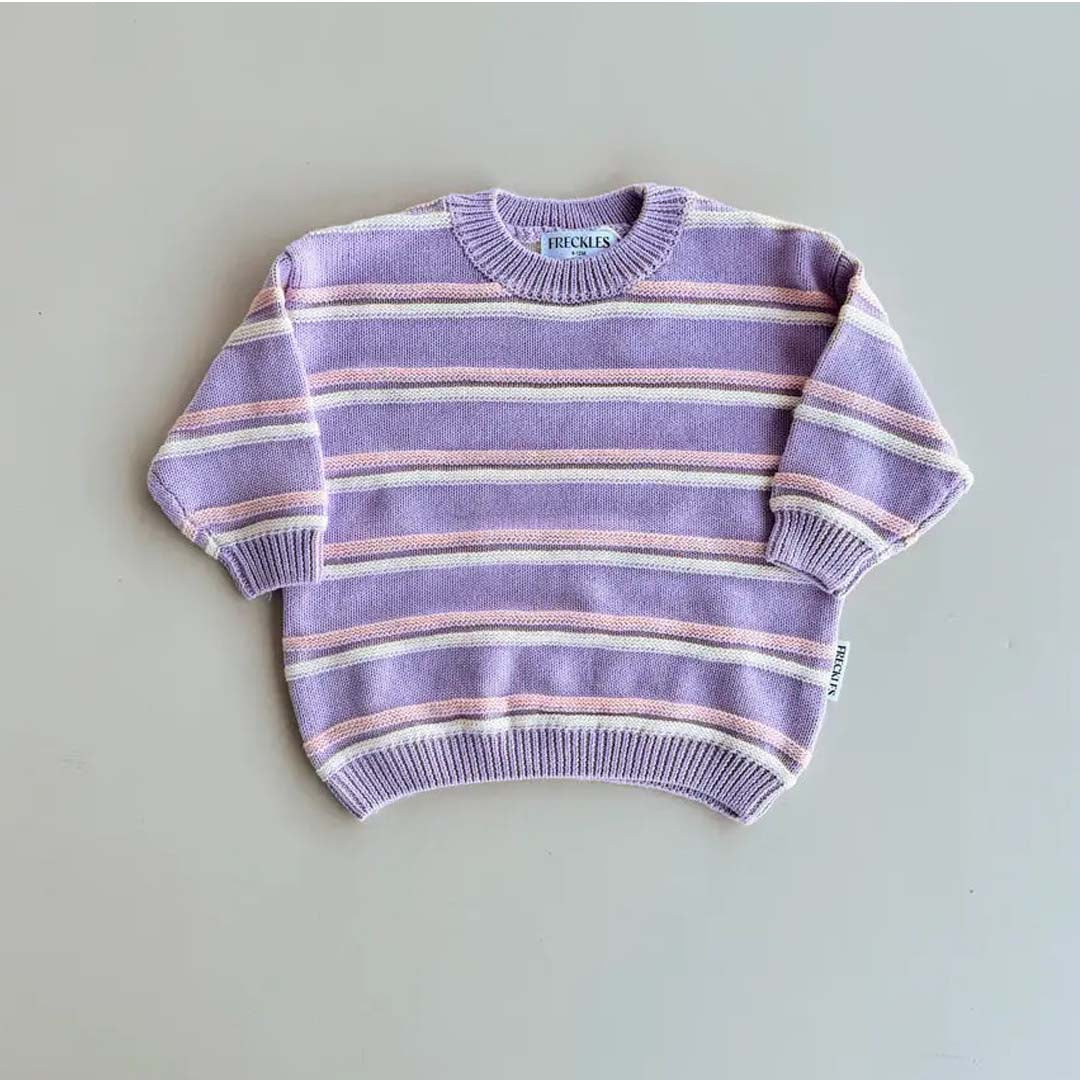 Raised Stripe Knit Set | Lilac Mist