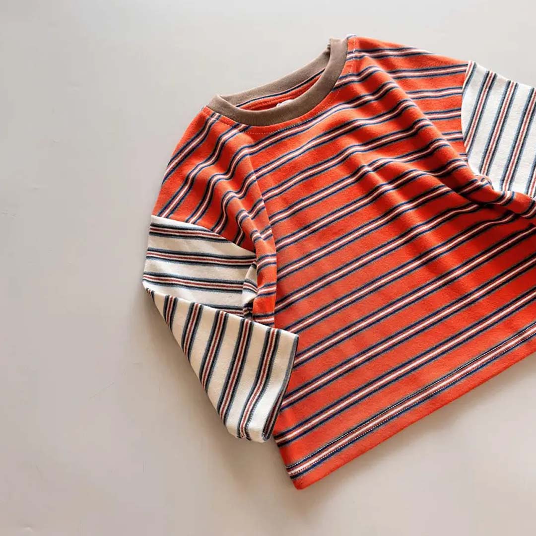 Kids Colour Block Stripe Tee | Tuscany
