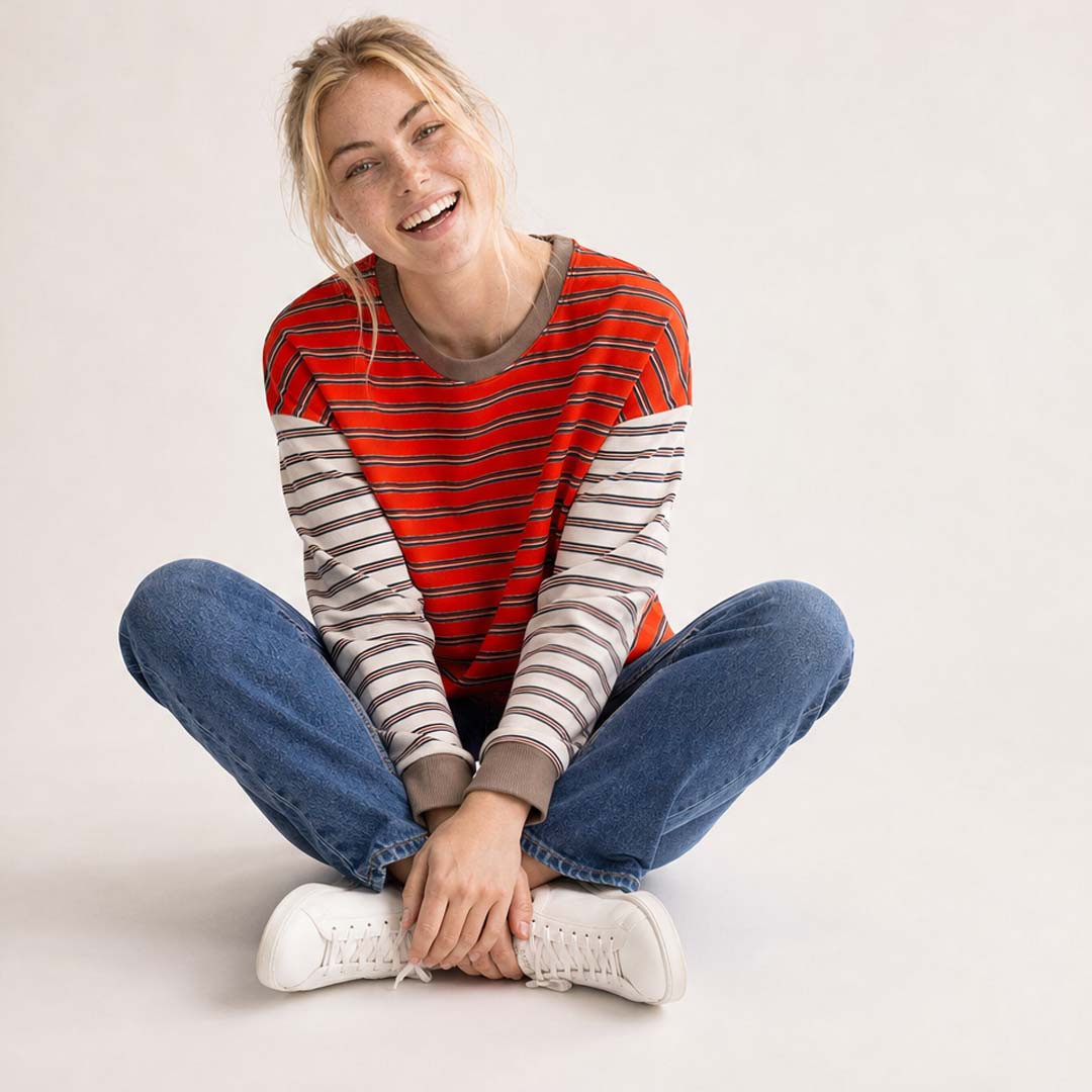Colour Block Stripe Tee | Tuscany