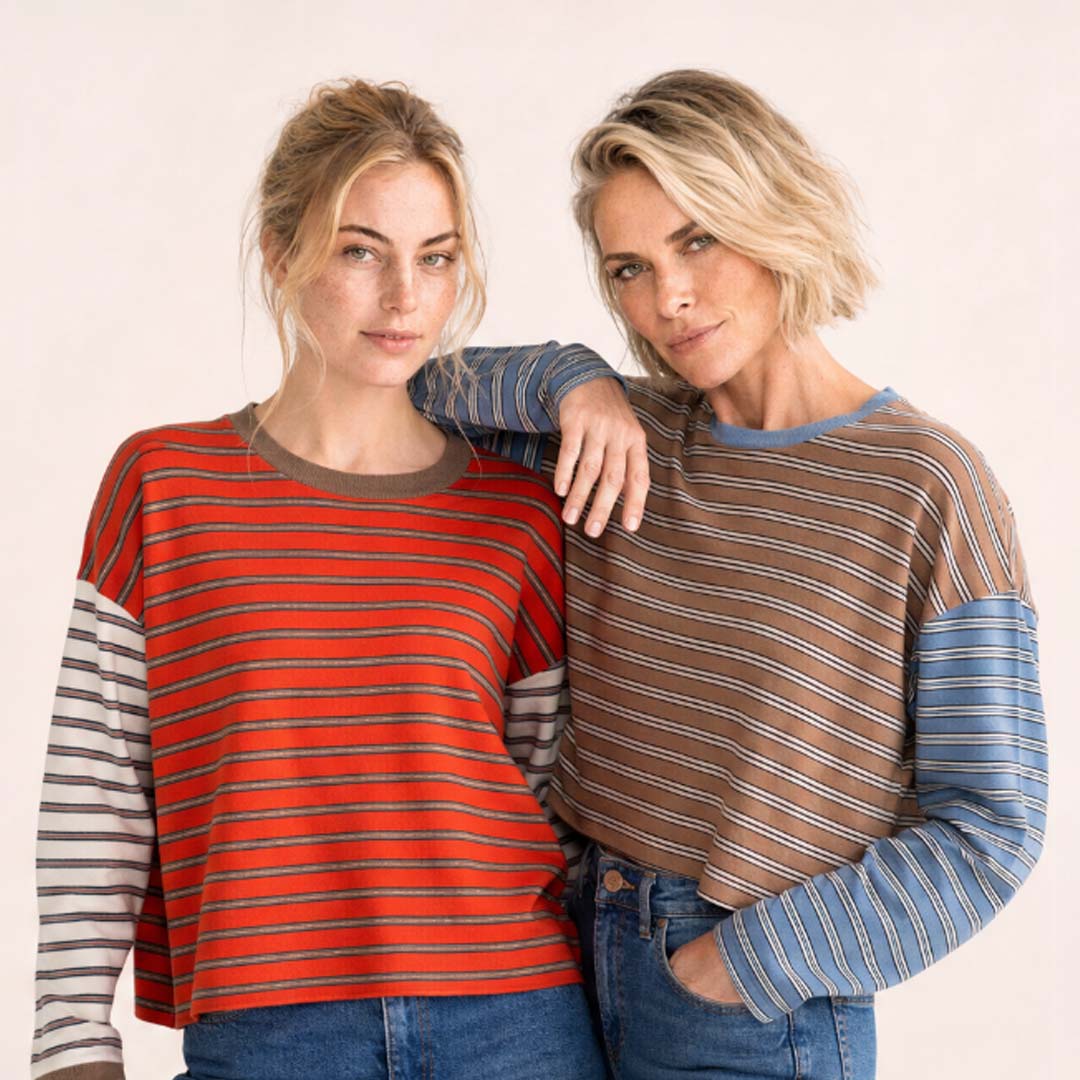 Colour Block Stripe Tee | Tuscany