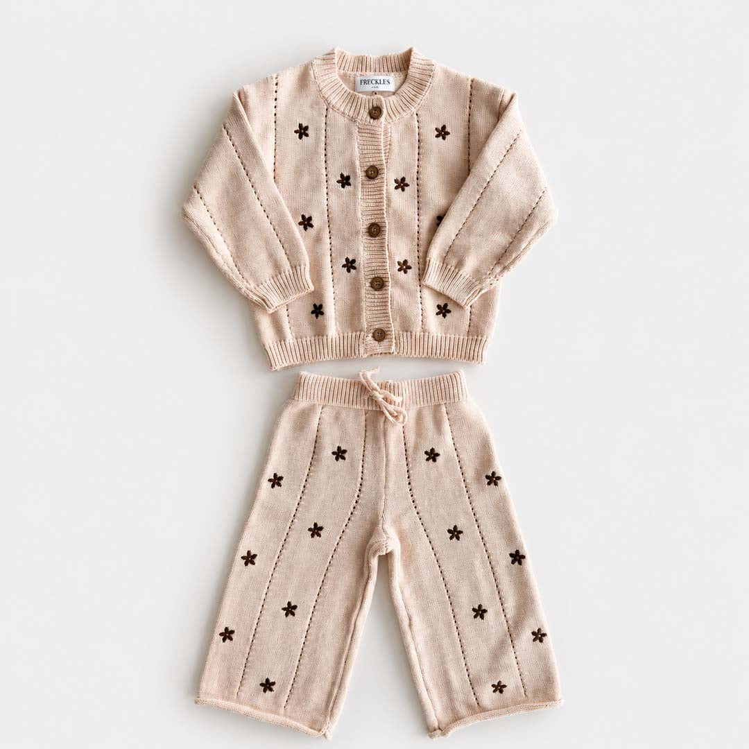 Cotton Knit Set | Brown Daisy