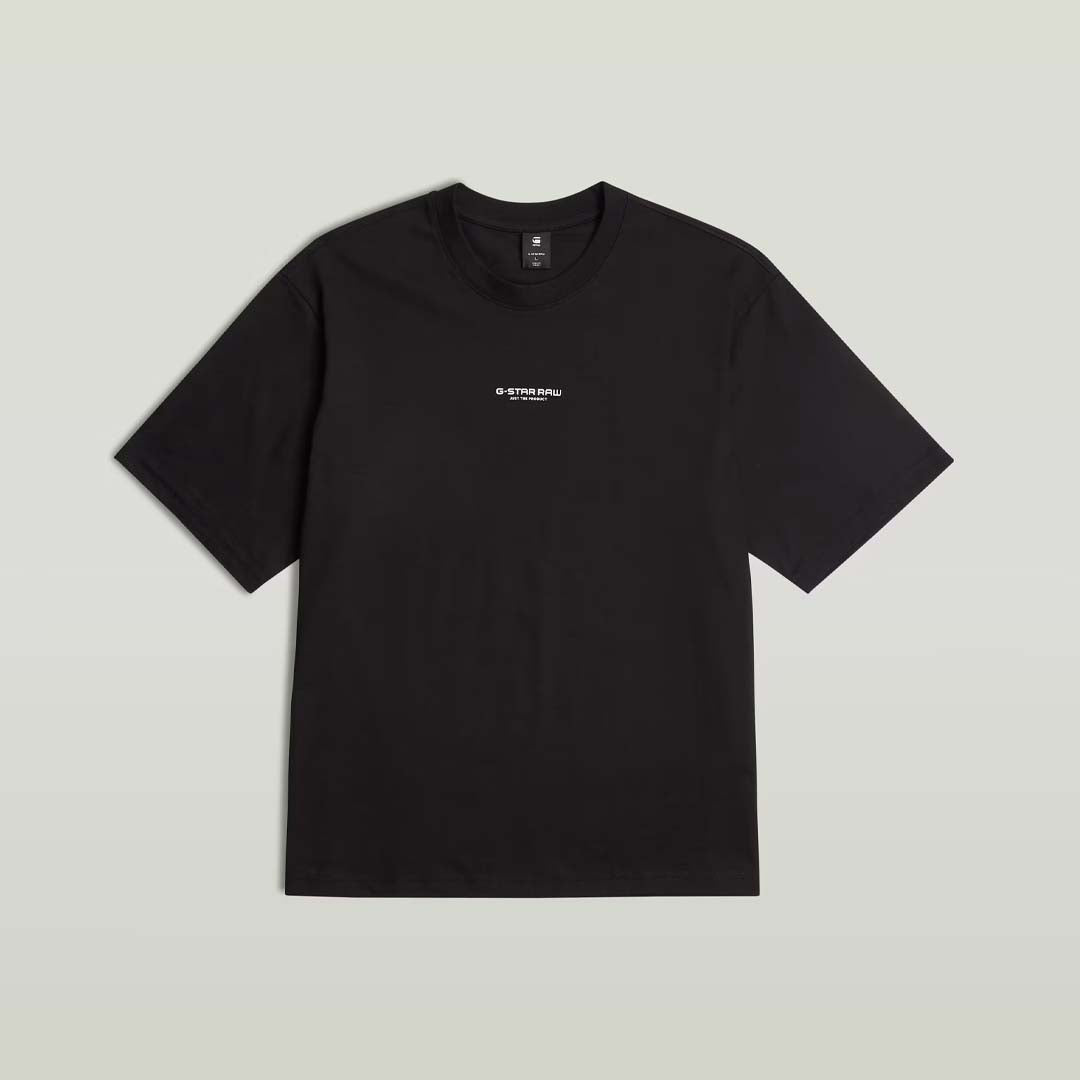 CENTER CHEST BOXY T-SHIRT | DARK BLACK