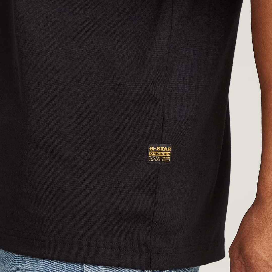 CENTER CHEST BOXY T-SHIRT | DARK BLACK