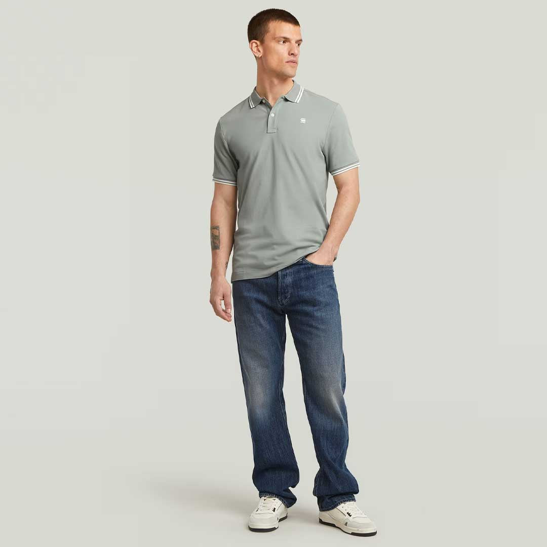 Duna Slim Stripe Polo | Iceberg Green