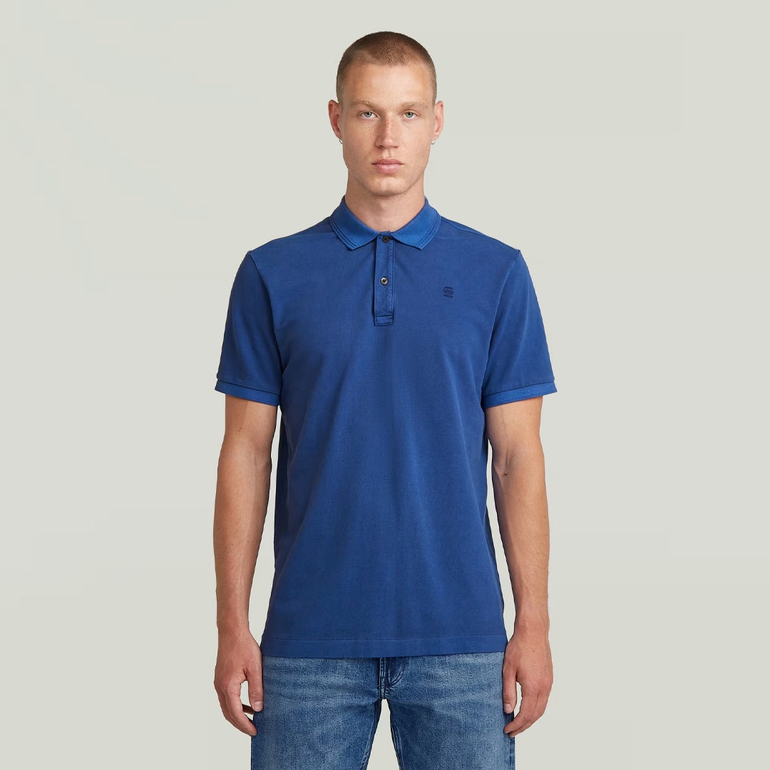 Dunda Overdyed Slim Polo | Racing Blue