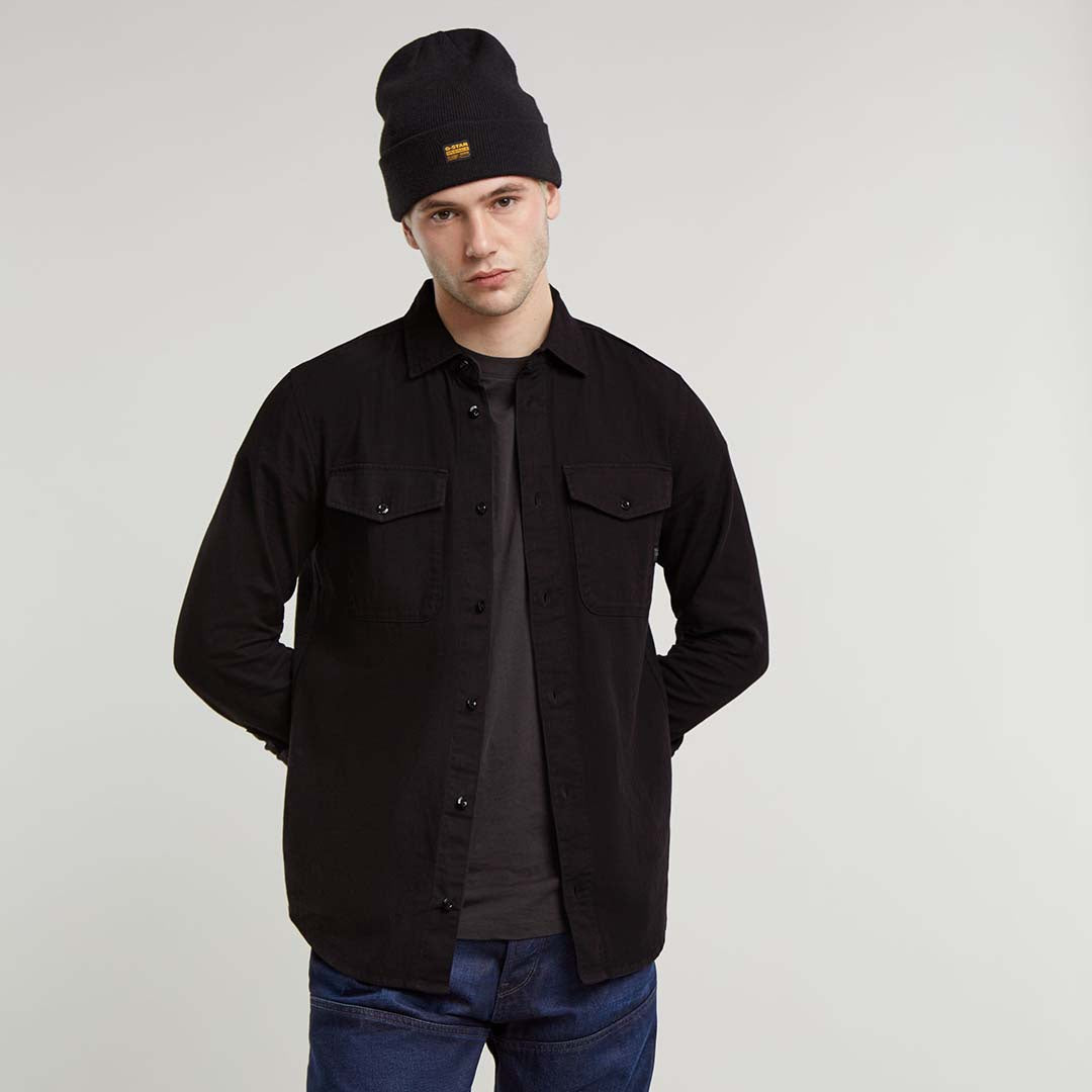 Marine Slim Shirt | Dark Black
