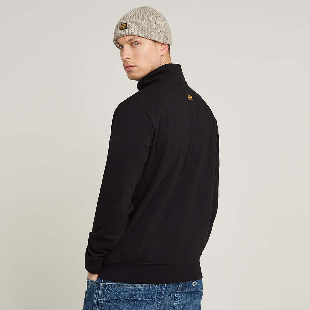 NIFOUS HALF ZIP SWEATER | DARK BLACK