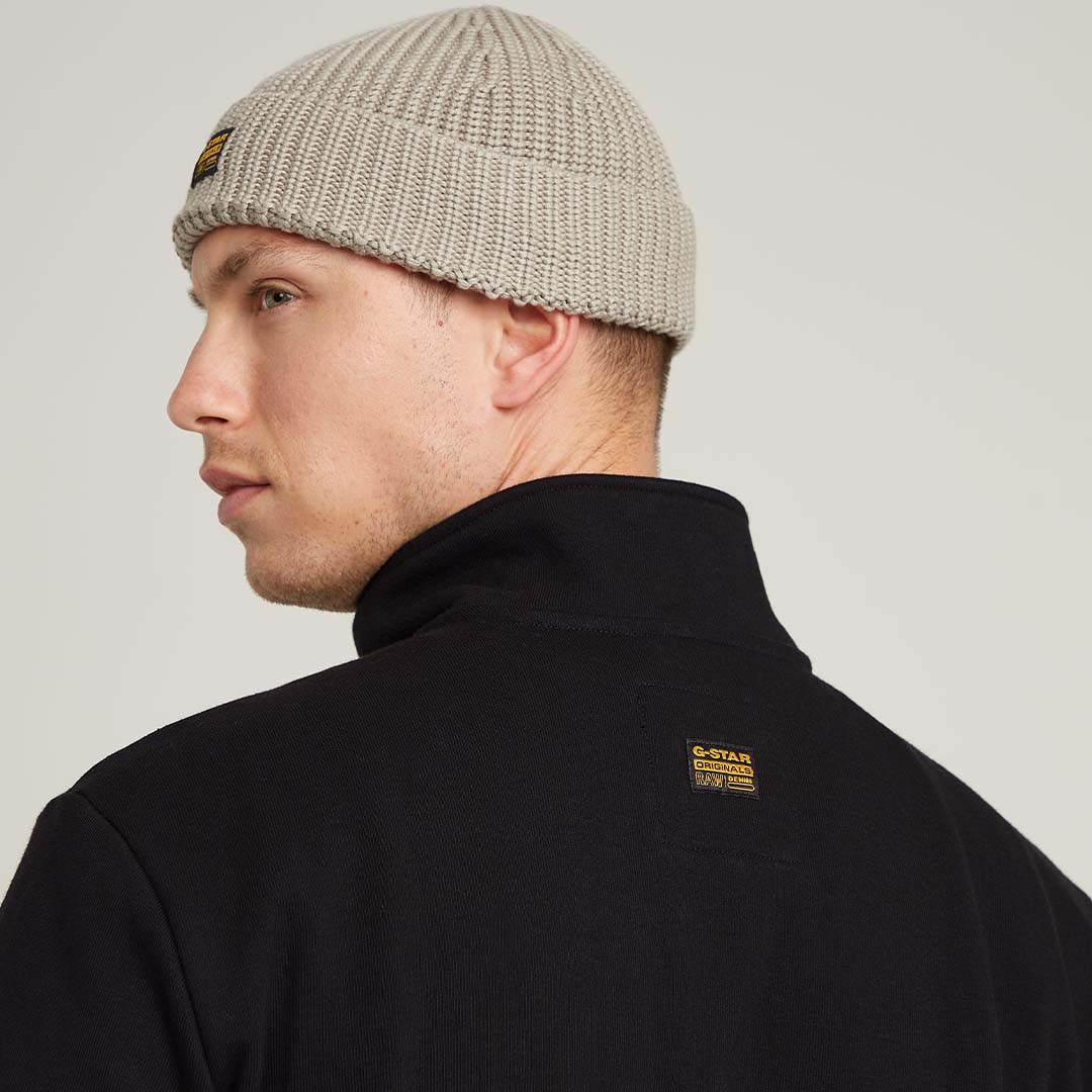 NIFOUS HALF ZIP SWEATER | DARK BLACK