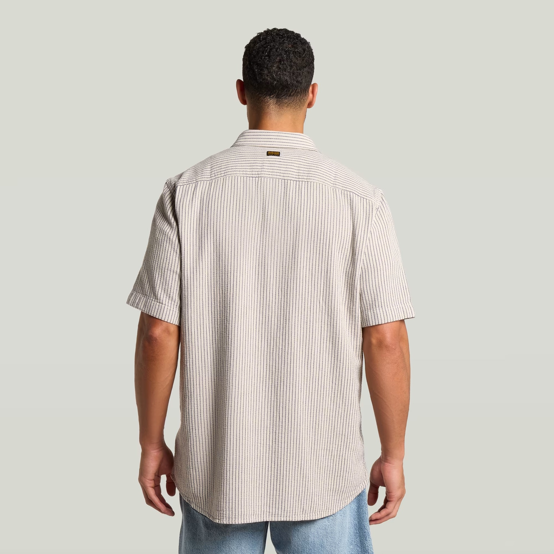 One Pocket Regular Shirt | Rank Blue Slim Stripe