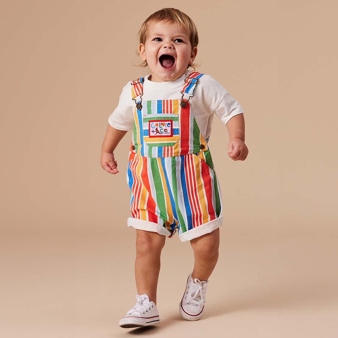 BURTON LAND DOWN UNDER STRIPE DENIM OVERALLS