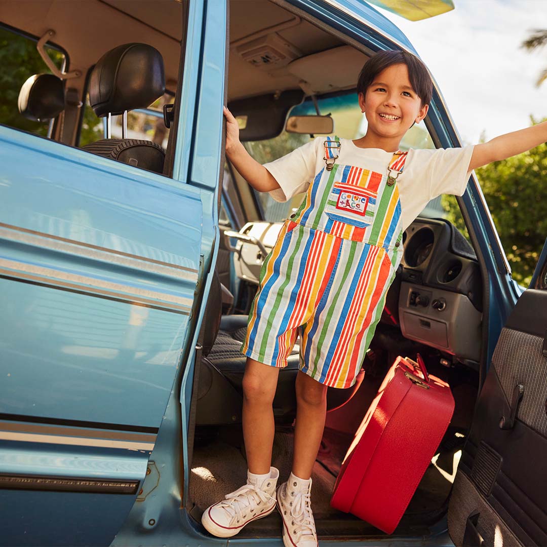 BURTON LAND DOWN UNDER STRIPE DENIM OVERALLS